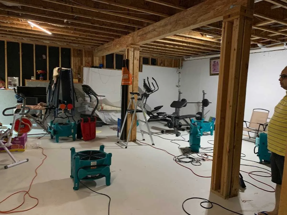 Basement drying equipment setup for Odor Removal & Deodorization in West Bend